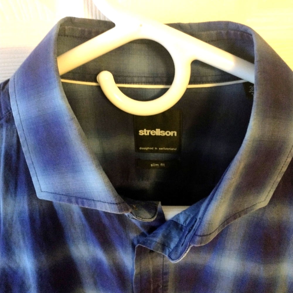 Strellson Jamie Slim Fit Checked Button Front Long Sleeve Shirt - Picture 2 of 8